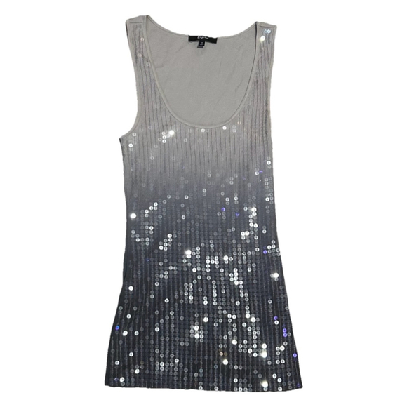 Express Tops - Women's Express Tank Top Size S Gray Silver Sequin